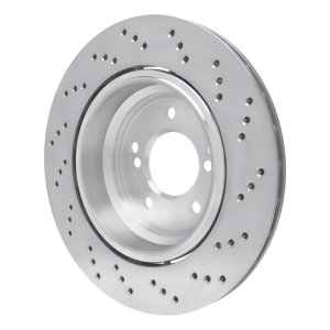 BMW M3 Brake Rotor (1) - Rear - R1 Concepts - Drilled Carbon Alloy Geomet - `06-`08